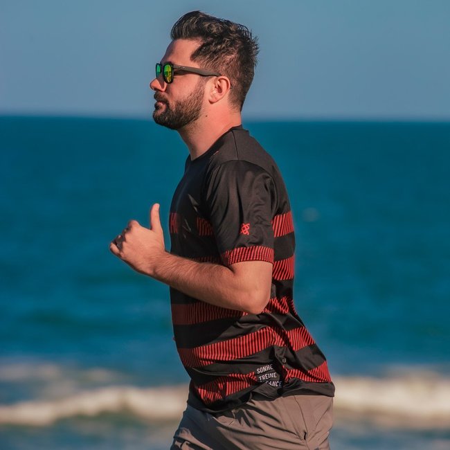 Óculos de Sol HUPI Wave Armação Preto Lente Dourado Espelhado
