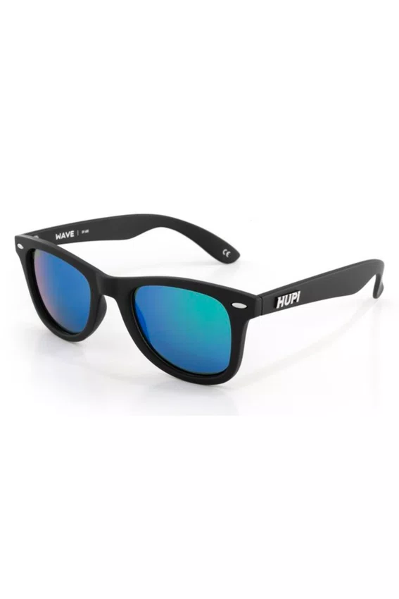 Óculos de Sol HUPI Wave Armação Preto Lente Verde Espelhado