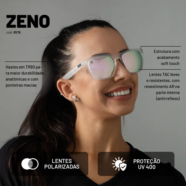 Óculos de Sol HUPI Zeno Cristal Lente Rosa Espelhado