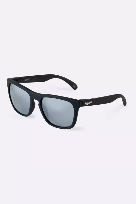 Óculos de Sol HUPI Zeno Preto Lente Prata Espelhado