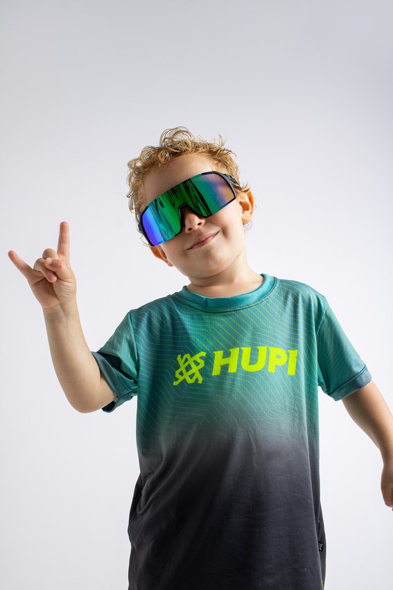 Óculos de Sol HUPI Andez Baby Preto - Lente Verde Espelhado