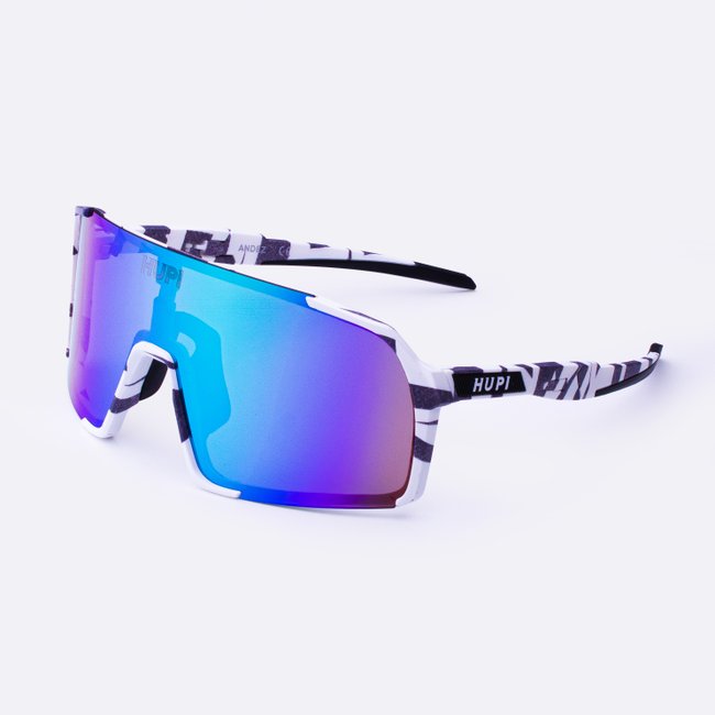 Óculos de Sol HUPI Andez Camo Preto e Cinza - Lente Verde Espelhado