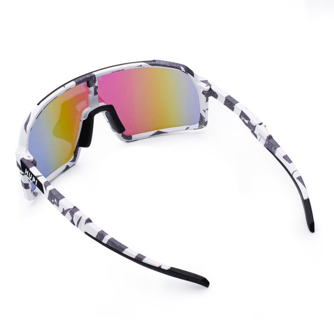 Óculos de Sol HUPI Andez Camo Preto e Cinza - Lente Verde Espelhado