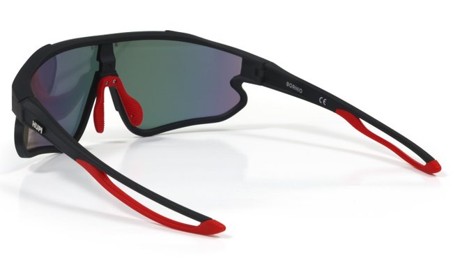 Óculos de Sol  HUPI Bornio Preto/Vermelho - Lente Rosa Espelhado