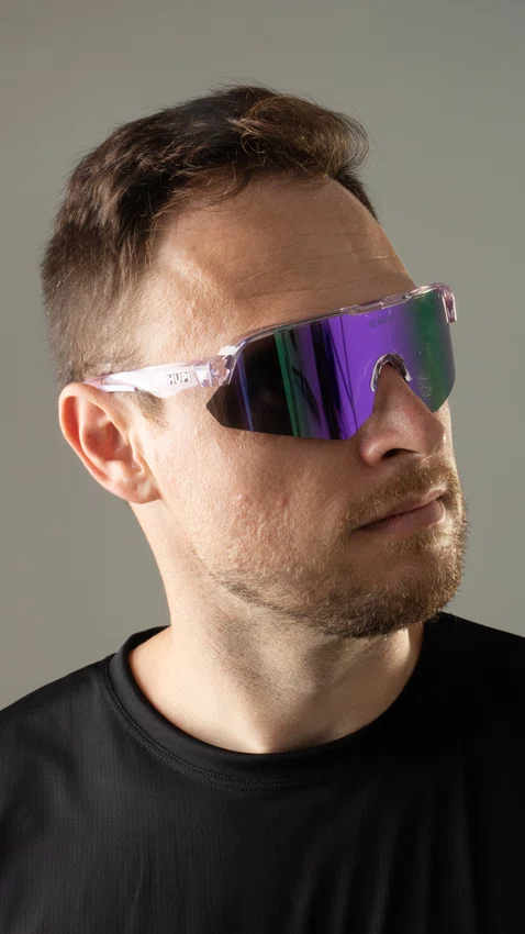 Óculos de Sol HUPI Core Cristal Roxo Lente Roxo Espelhado