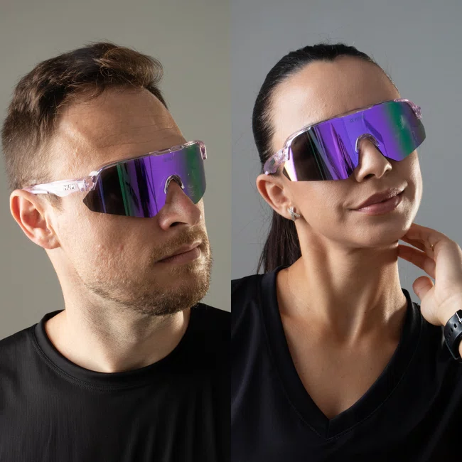 Óculos de Sol HUPI Core Cristal Roxo Lente Roxo Espelhado