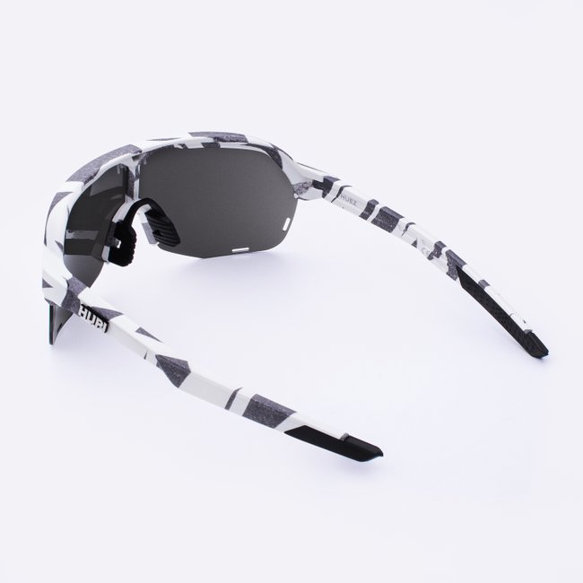 Óculos de Sol HUPI Huez Camo Preto e Cinza - Lente Prata Espelhado 