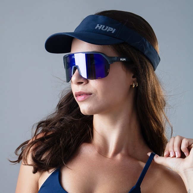 Óculos de Sol HUPI Huez Cinza - Lente Azul Espelhado