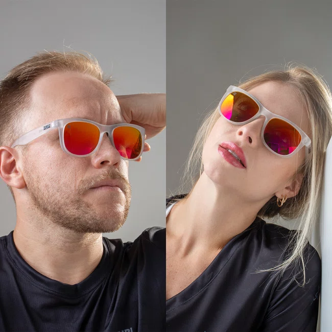 Óculos de Sol HUPI Hype Cristal Lente Vermelho Espelhado