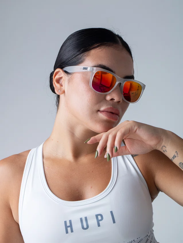 Óculos de Sol HUPI Hype Cristal Lente Vermelho Espelhado