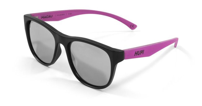 Óculos de Sol HUPI Macau Preto/pink - Lente Prata