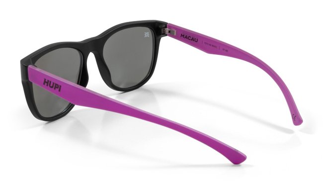 Óculos de Sol HUPI Macau Preto/Pink - Lente Prata