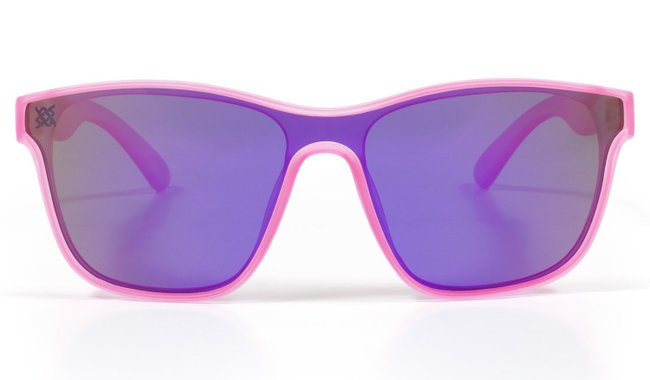 Óculos de Sol HUPI Major Rosa - Lente Roxo Espelhado