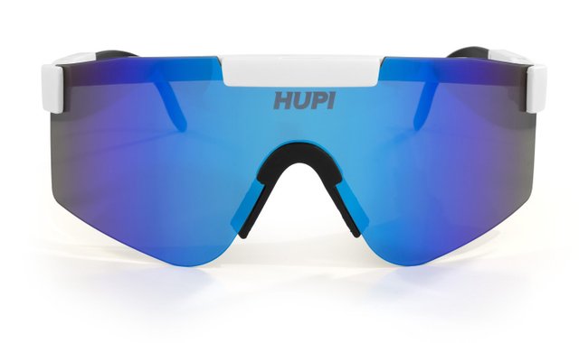 Óculos de Sol  HUPI Maverick Branco/Preto - Lente Azul Espelhado