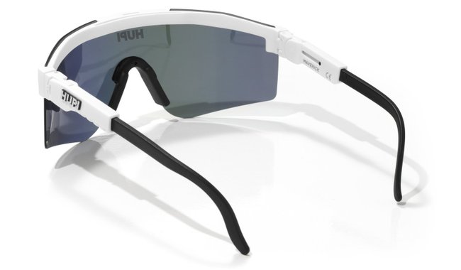 Óculos de Sol  HUPI Maverick Branco/Preto - Lente Azul Espelhado