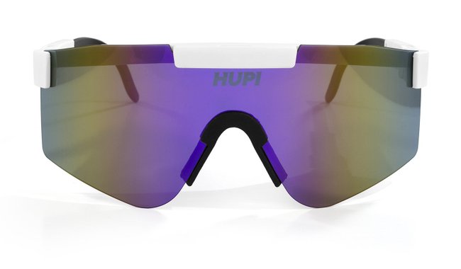 Óculos de Sol  HUPI Maverick Branco/Preto - Lente Roxo Espelhado