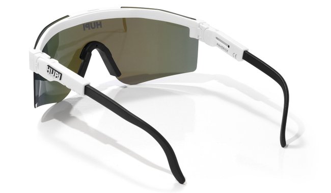 Óculos de Sol  HUPI Maverick Branco/Preto - Lente Roxo Espelhado