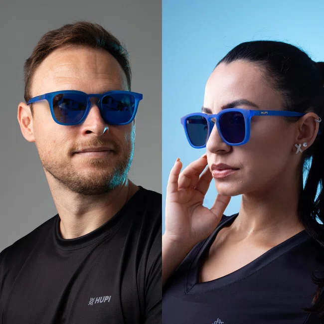 Óculos de Sol HUPI Rookie Cristal Azul Lente Azul Espelhado