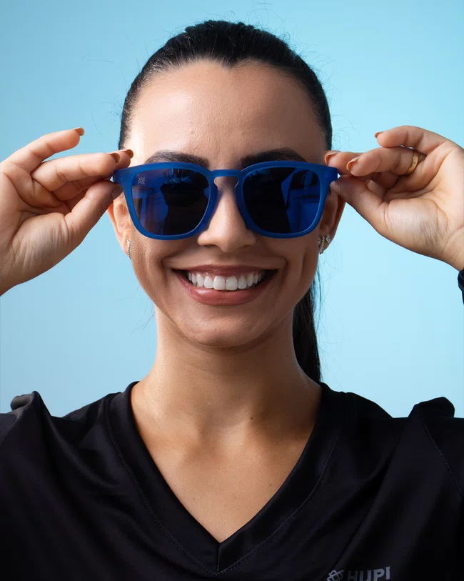 Óculos de Sol HUPI Rookie Cristal Azul Lente Azul Espelhado