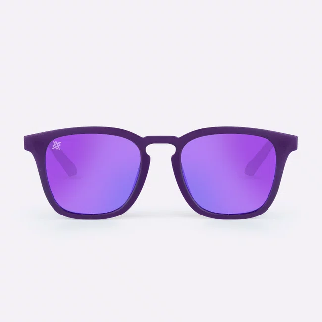 Óculos de Sol HUPI Rookie Cristal Roxo Lente Roxo Espelhado