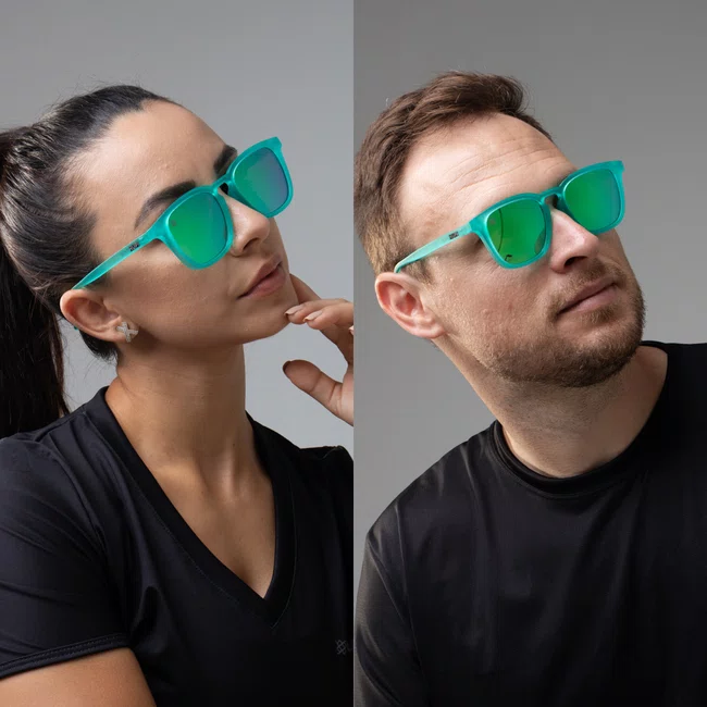 Óculos de Sol HUPI Rookie Cristal Verde Lente Verde Espelhado