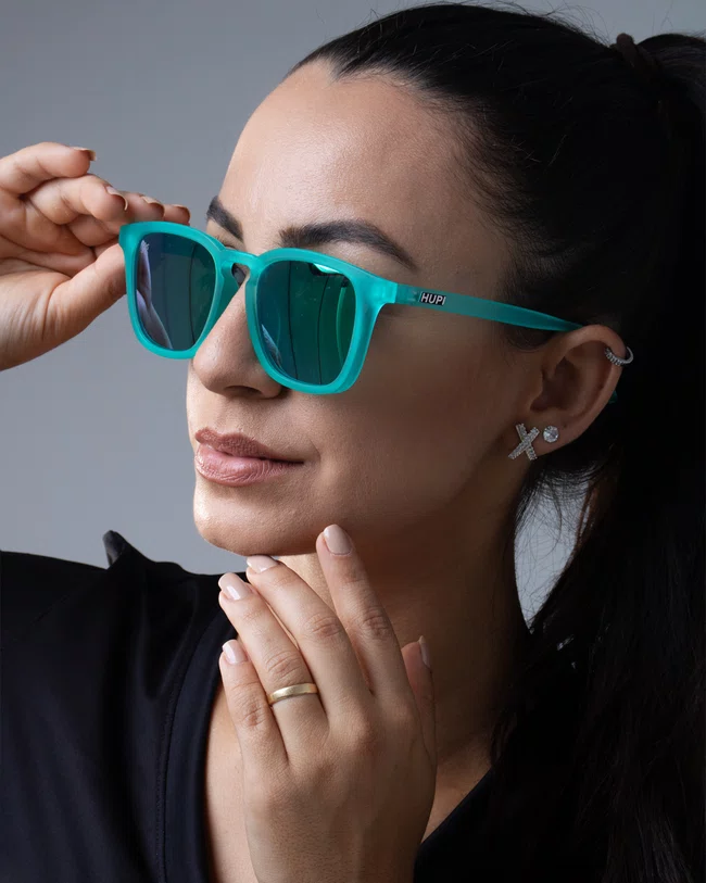 Óculos de Sol HUPI Rookie Cristal Verde Lente Verde Espelhado
