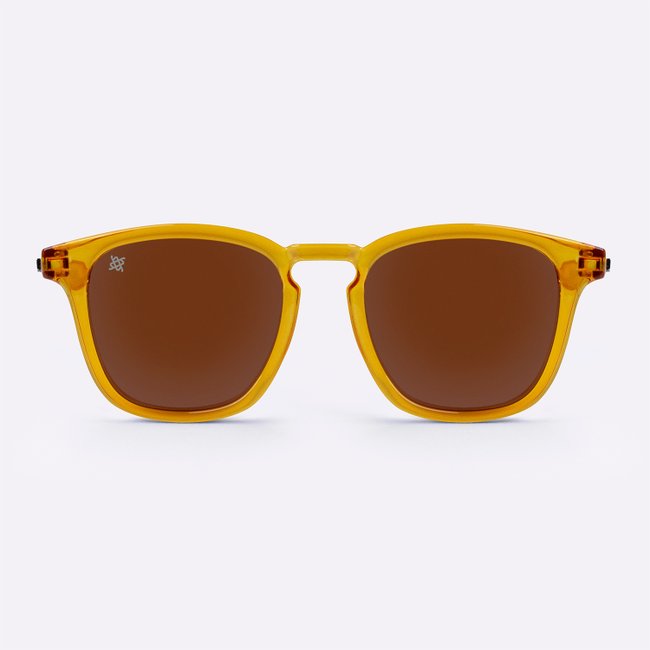 Óculos de Sol HUPI Shine Transparente Laranja - Lente Marrom