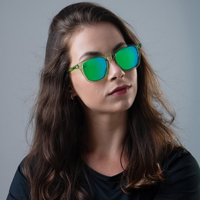 Óculos de Sol HUPI Shine Transparente - Lente Verde