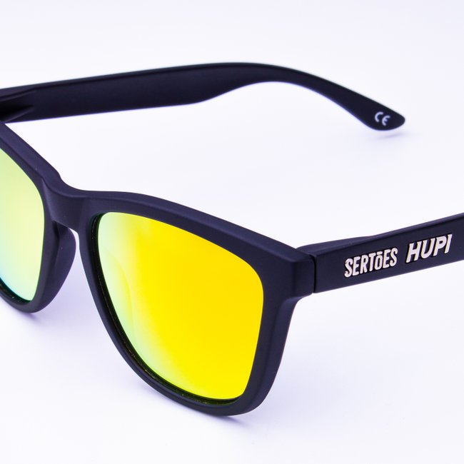 Óculos de Sol HUPI Sole Sertões Preto - Lente Dourada 