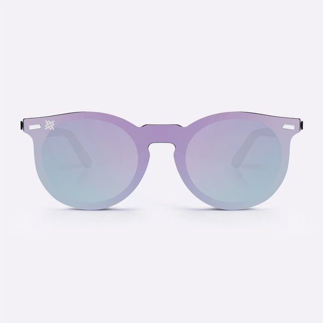 Óculos de Sol HUPI Tulum Preto - Lente Rosa Espelhado 2.0