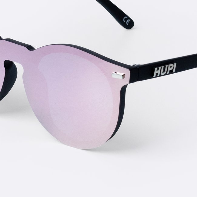 Óculos de Sol HUPI Tulum Preto - Lente Rosa Espelhado 2.0