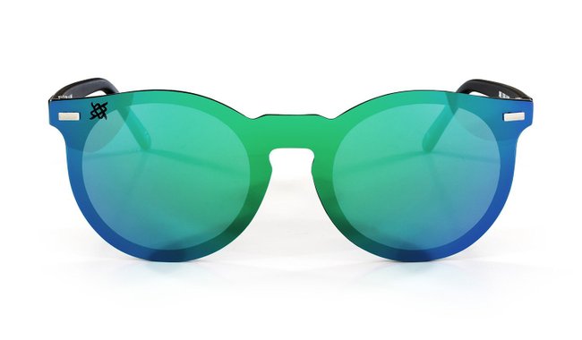 Óculos de Sol HUPI Tulum Preto - Lente Verde Espelhado