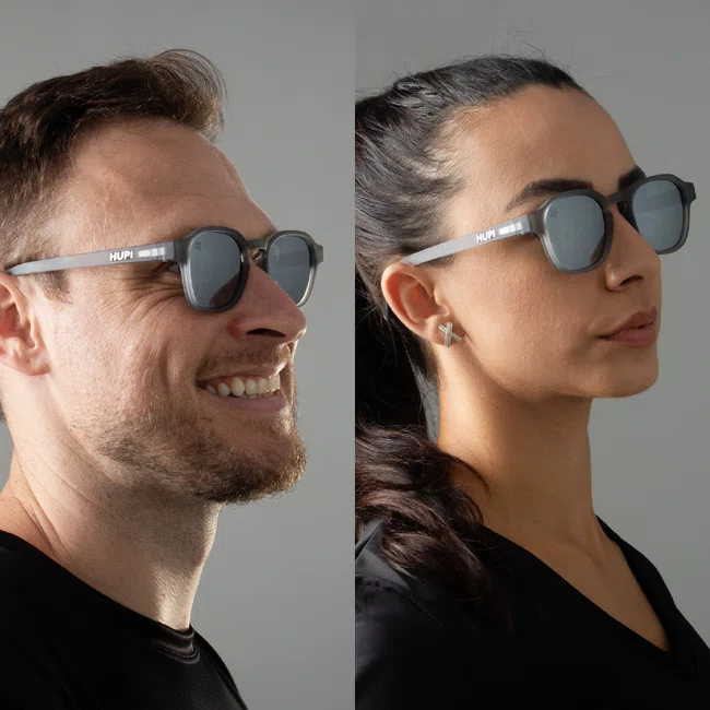 Óculos de Sol HUPI Vibe Cinza Lente Prata Espelhado