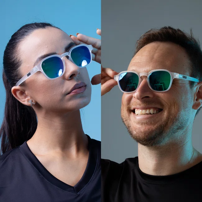 Óculos de Sol HUPI Vibe Cristal Lente Verde Espelhado