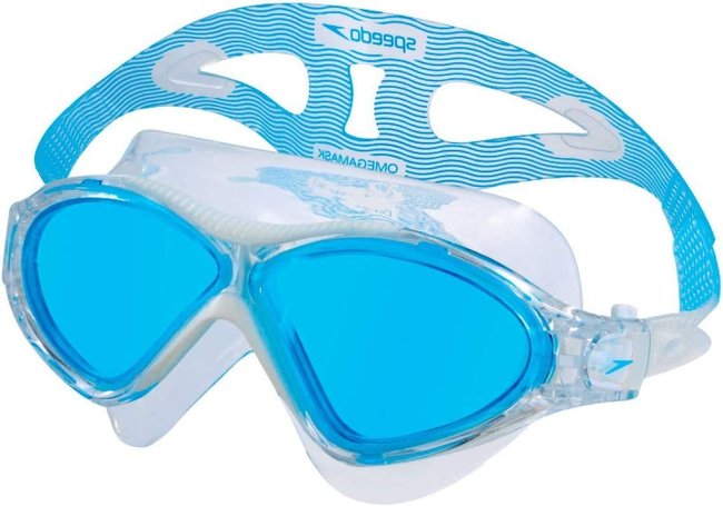 Óculos de Natação Speedo Omega Swim Mask Branco Azul
