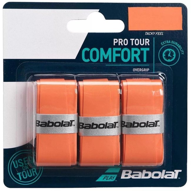 Overgrip Babolat Pro Tour Laranja Pack 3 unidades