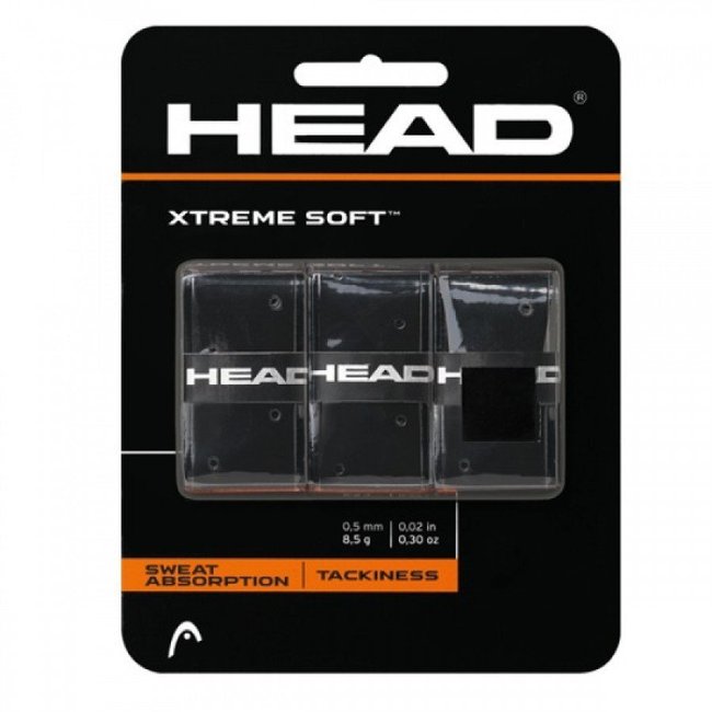 Overgrip HEAD Xtreme Soft Preto para Raquete - 3 Un