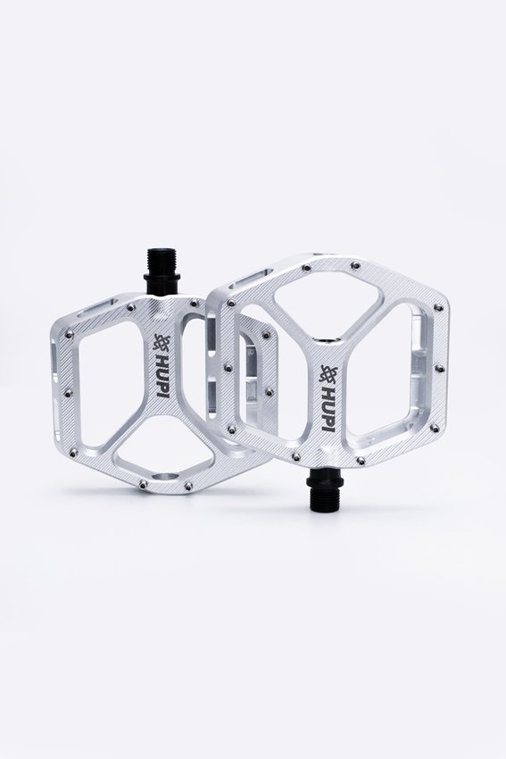 Pedal HUPI Strip Plataforma Rosca 9/16 - Prata