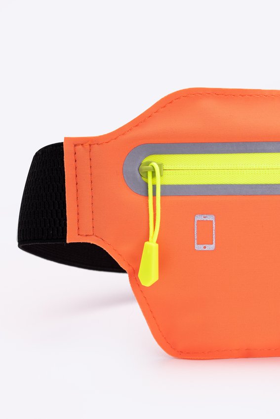 Pochete HUPI Slim Coral Zíper Amarelo