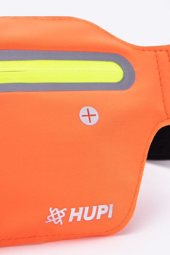 Pochete HUPI Slim Coral Zíper Amarelo