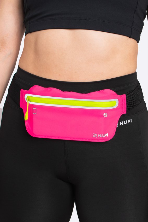 Pochete HUPI Slim Rosa Zíper Amarelo