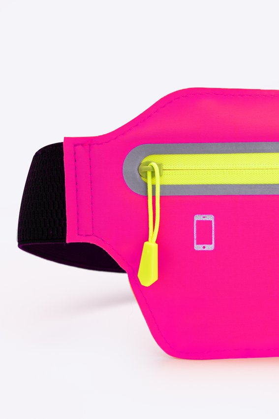 Pochete HUPI Slim Rosa Zíper Amarelo