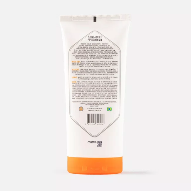 Protetor Solar Esportivo Suntech FPS 30 Embalagem 180g