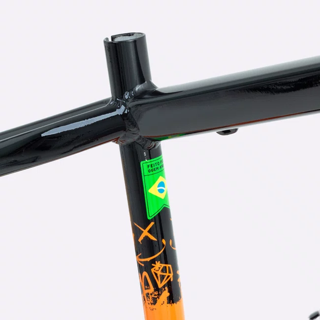 Quadro HUPI Strip Preto e Laranja Horizontal
