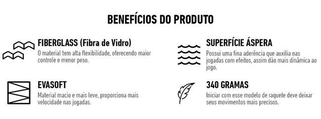 Raquete Beach Tennis HUPI Carbon/Fiberglass Patriot