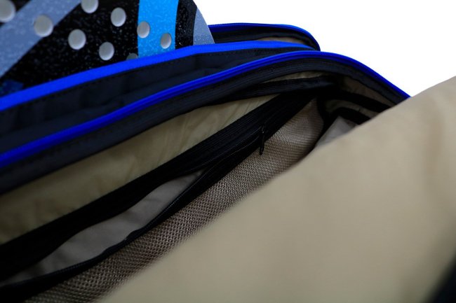 Raqueteira HUPI Pro Preto e Azul para Beach Tennis e Padel