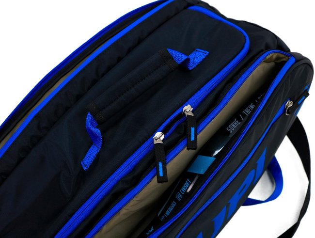 Raqueteira HUPI Pro Preto e Azul para Beach Tennis e Padel