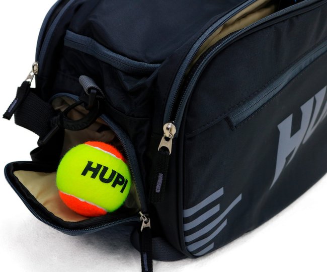 Raqueteira HUPI Pro Preto e Cinza para Beach Tennis e Padel