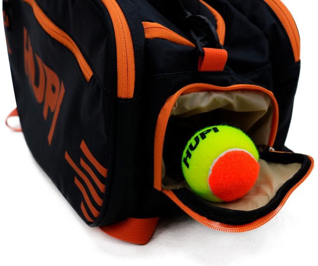 Raqueteira HUPI Pro Preto e Laranja para Beach Tennis e Padel