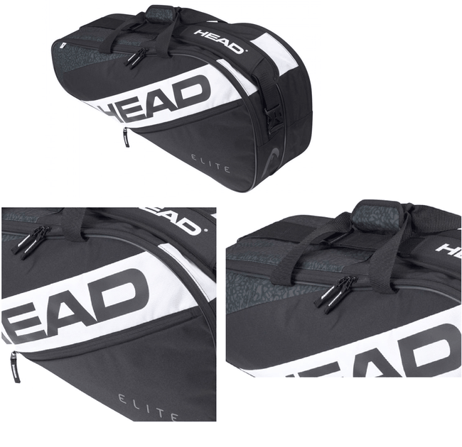 Raqueteira HEAD Tênis Elite Combi 6R New Preto e Branco